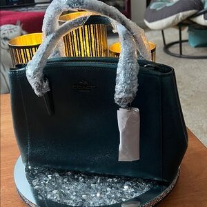 Coach Dark Green Leather Satchel